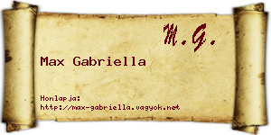 Max Gabriella névjegykártya